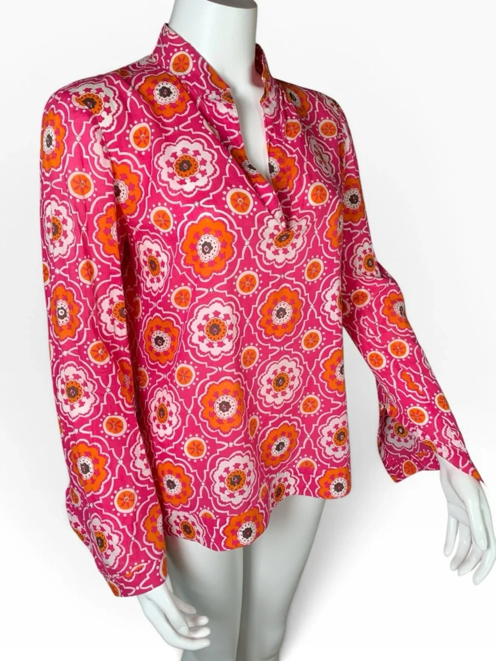 Tory Burch Cotton Paillette Geometric Mandala Tunic Size 8